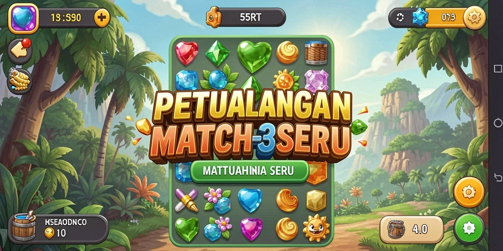 Tampilan gameplay seru dan penuh warna di 55RT.