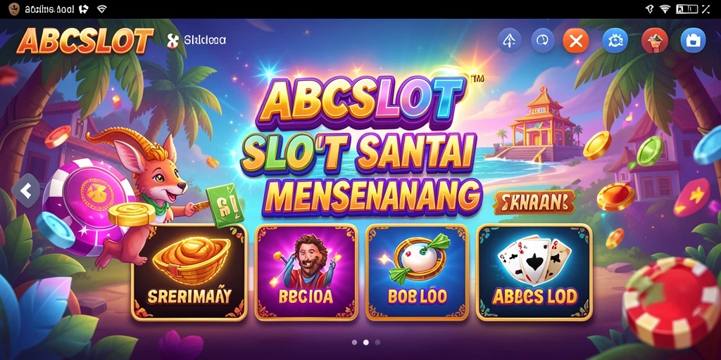 Tampilan gameplay ABCSLOT yang cerah dan menghibur.