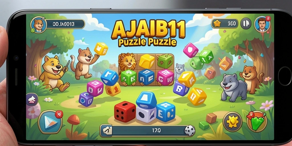 Tampilan gameplay AJAIB11 yang penuh warna dan menantang.