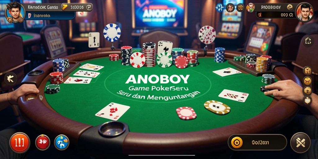 Tampilan permainan Poker yang menarik dan interaktif di ANOBOY.