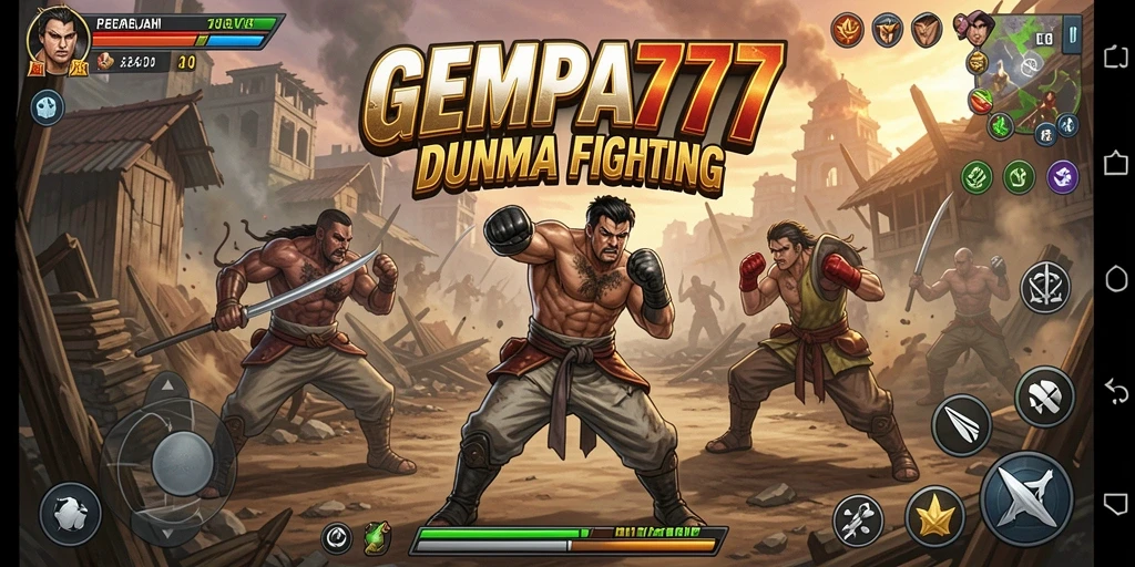 Screenshot menampilkan aksi bertarung sengit di GEMPA777.