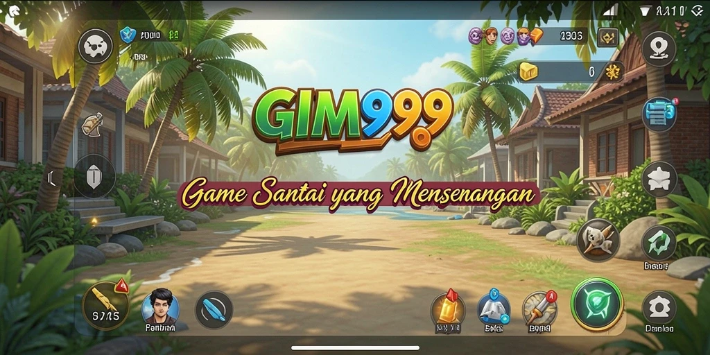 Screenshot GIM999 menampilkan gameplay yang menarik dan penuh warna.