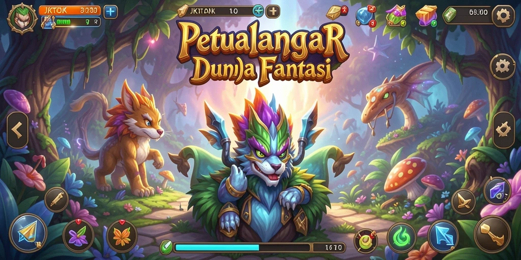 Screenshot game JKTOK menampilkan momen petualangan seru di dunia fantasi.