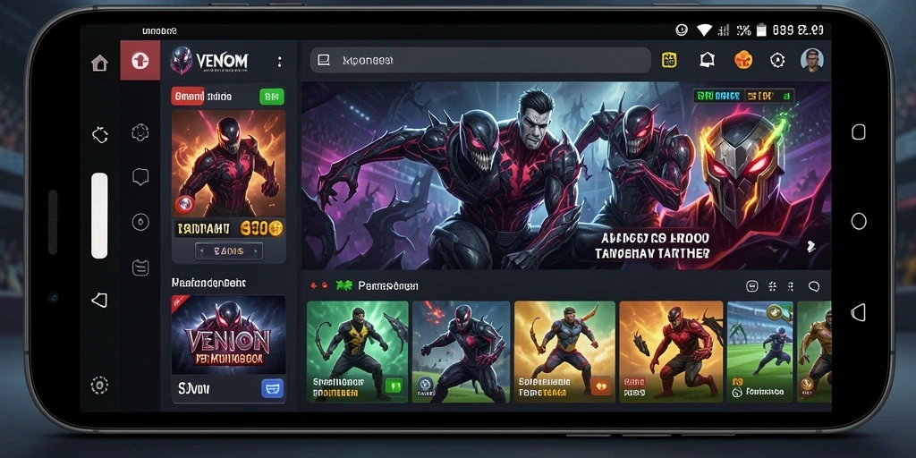 Screenshot VENOM889 menampilkan antarmuka taruhan olahraga yang intuitif dan menarik.