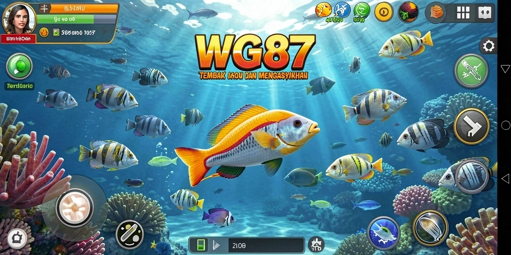 Gameplay seru di WG87 dengan berbagai ikan untuk ditembak.
